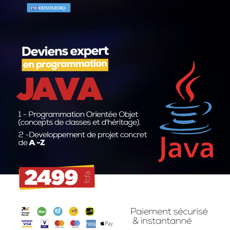 Deviens expert en Programmation JAVA