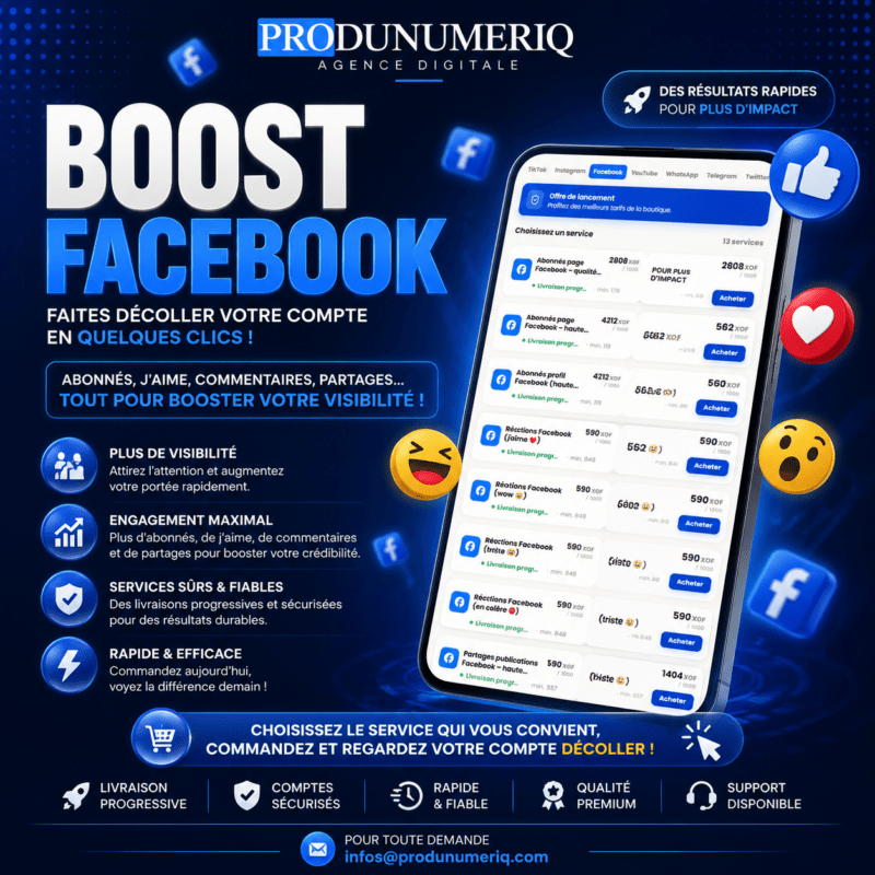 Publicité BOOST FACEBOOK