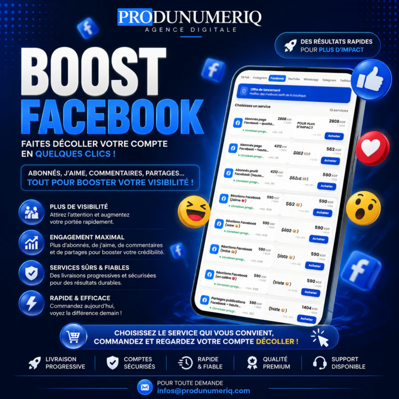 Publicité BOOST FACEBOOK
