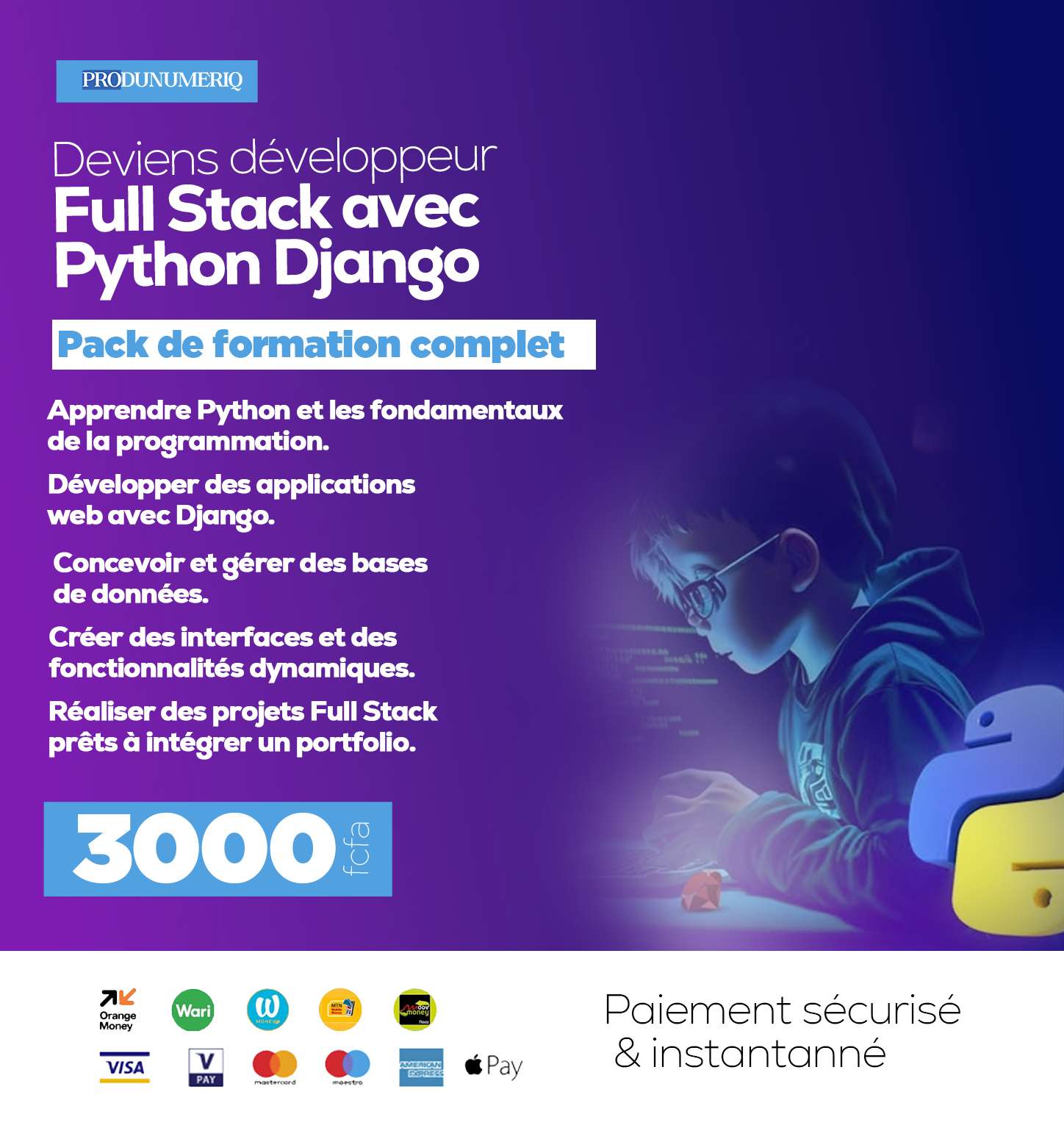 Deviens développeur Full Stack avec Python / Django – Formation complète